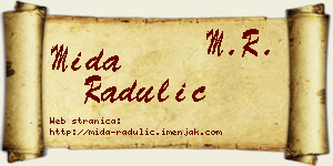 Mida Radulić vizit kartica